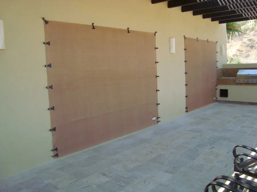 AstroGuard hurricane fabric screens installed on a Los Cabos luxury villa at Palmilla Sur